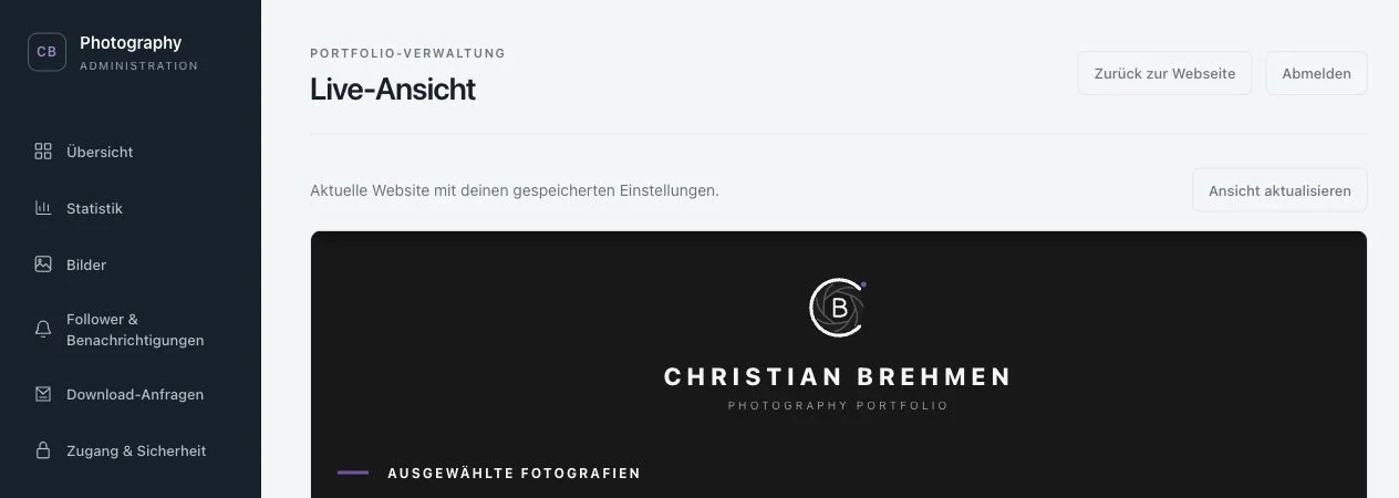 Live-Ansicht auf dem Desktop